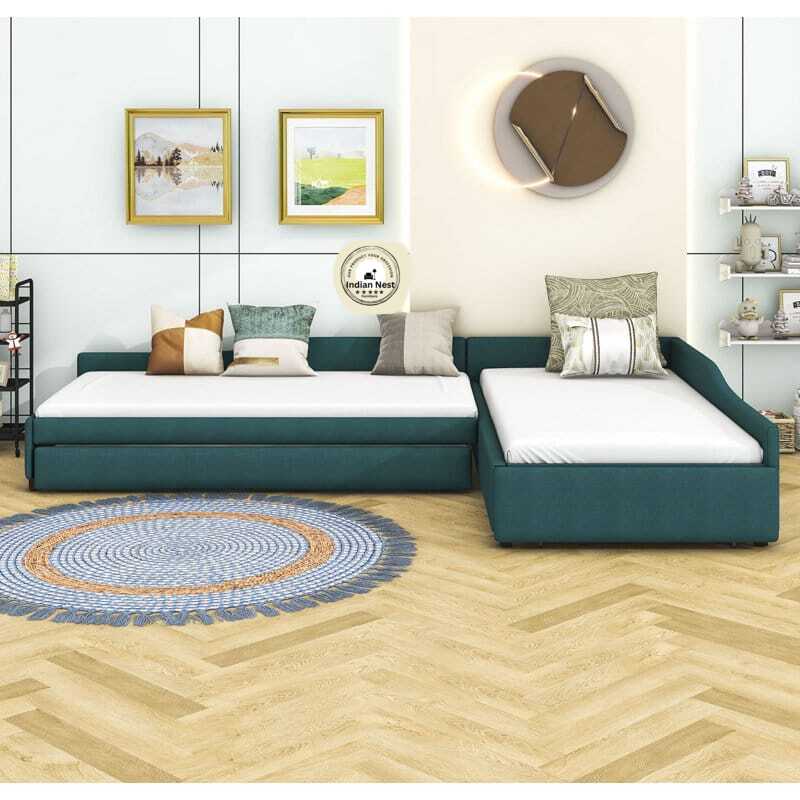 Aspen L- Shaped Suede Daybed With Trundle