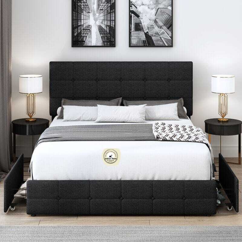 Check Mate Black Bed With Side Storage