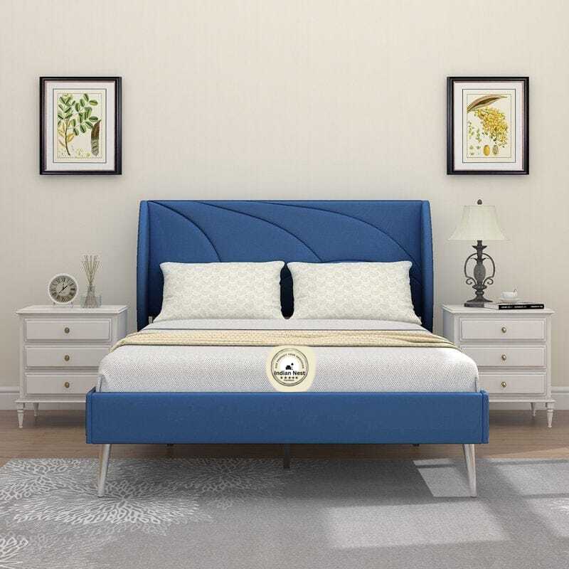 Deblin Blue Suede Bed