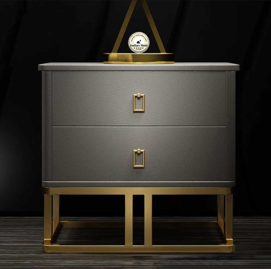 Aahed lactose smokey grey bed side table