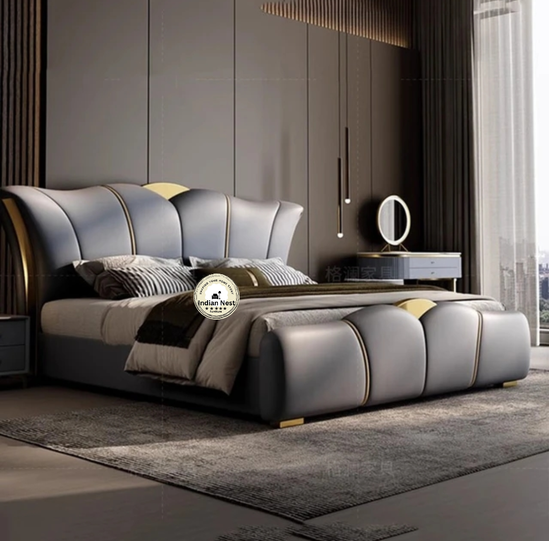 Aahed Irish Beige Upholstered Bed