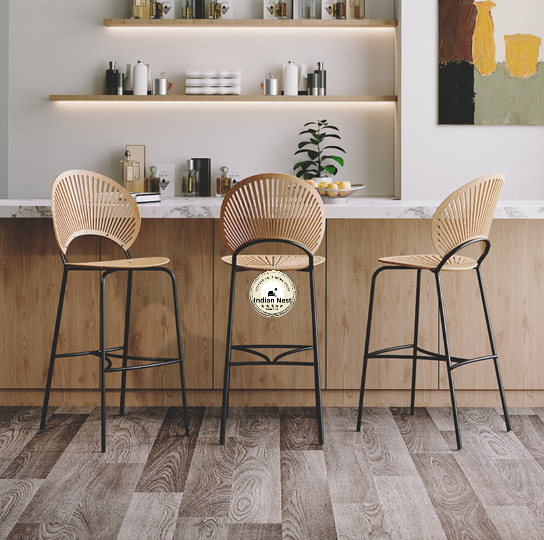 Modern Wooden Wood Stool Chair Design Sheesham Wood Bar Stools