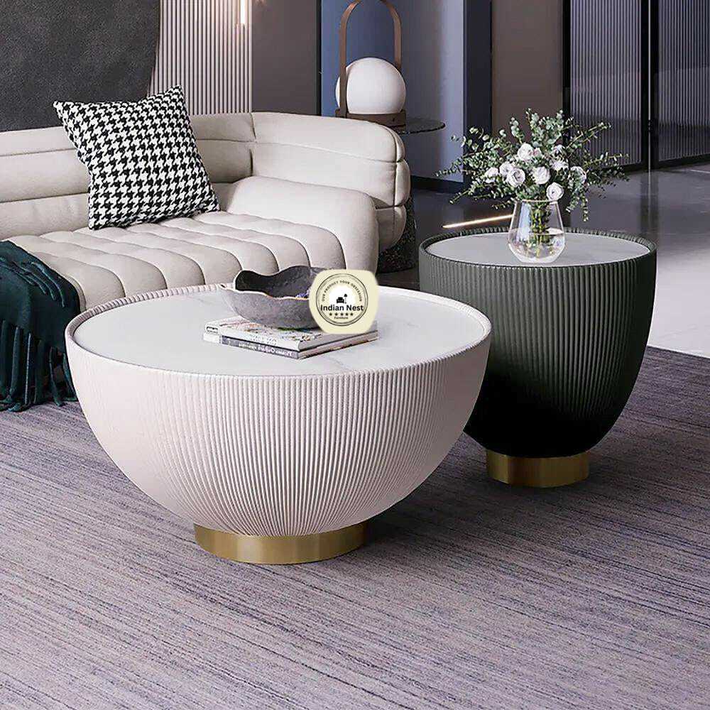 Center Cum Coffee Table In Black & White