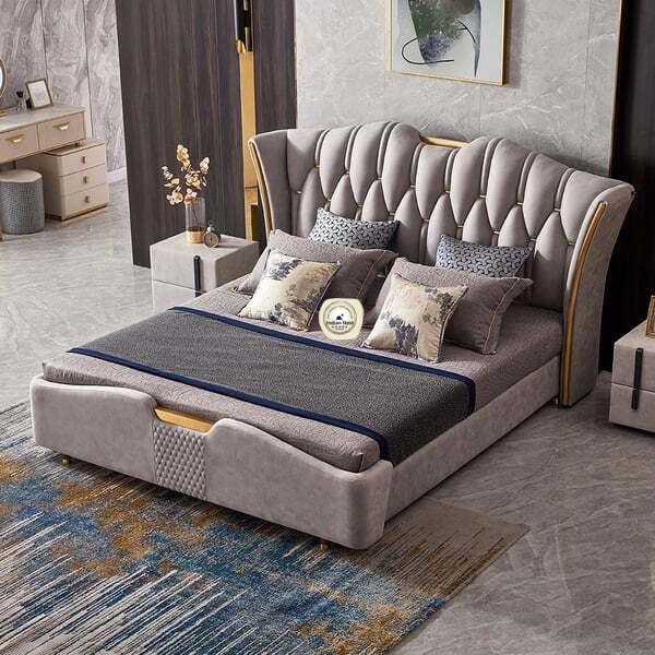 Helsinki tuffted bed with wingback headboard