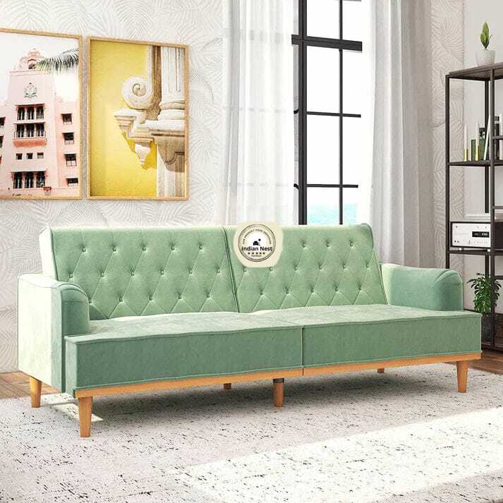 Convertible Sofa Bed in Suede