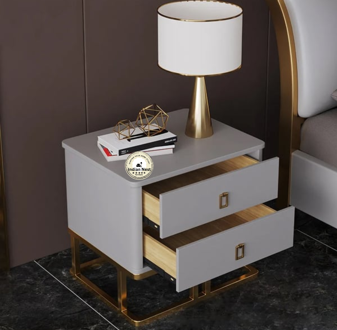 Aahed lactose smokey grey bed side table