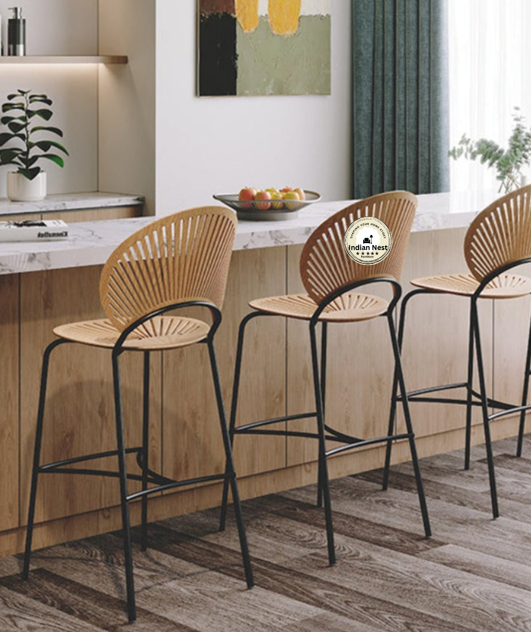 Curve Wooden Bar Chair