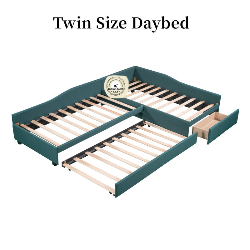 Aspen L- Shaped Suede Daybed With Trundle
