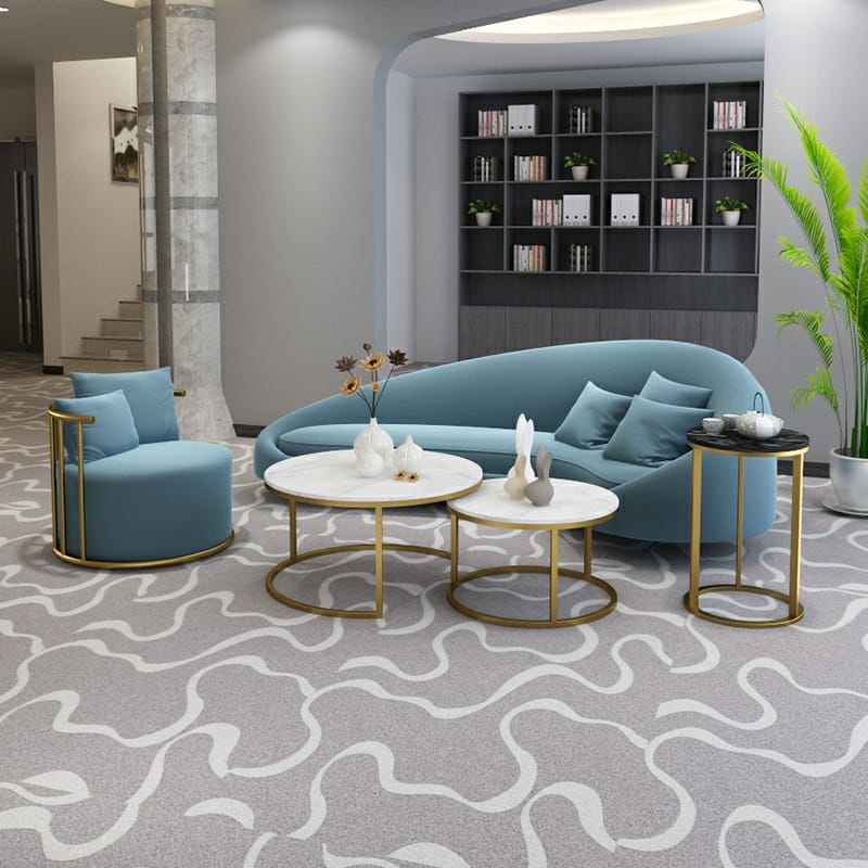Royal Italian Style Modern Velvet Upholstered Curved Sofa