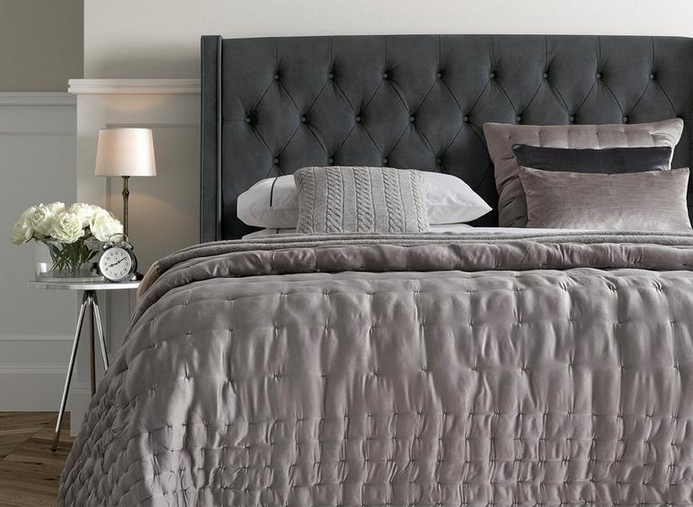 Canabria Upholstered Bed in Suede with Storage