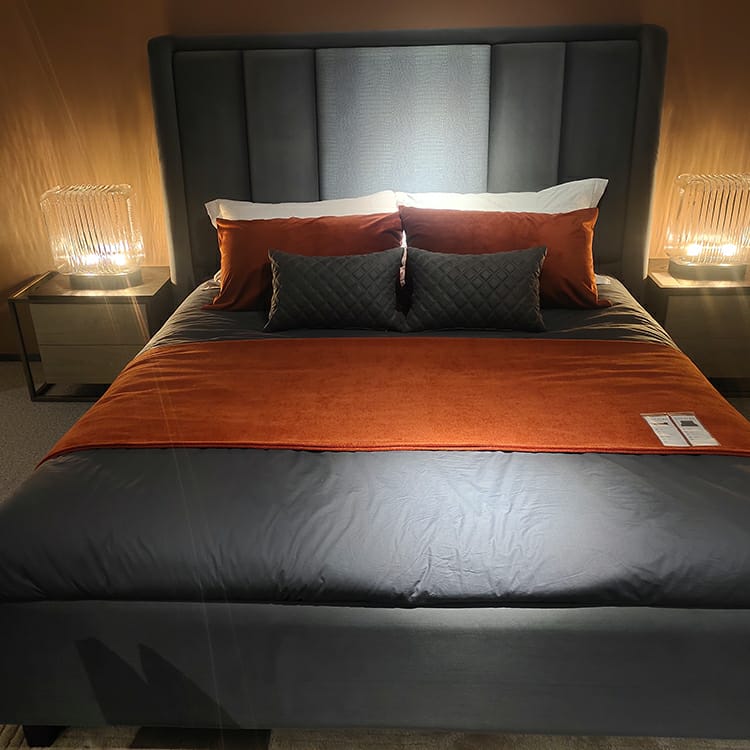 Capetown Luxury Bed in Suede with Storage