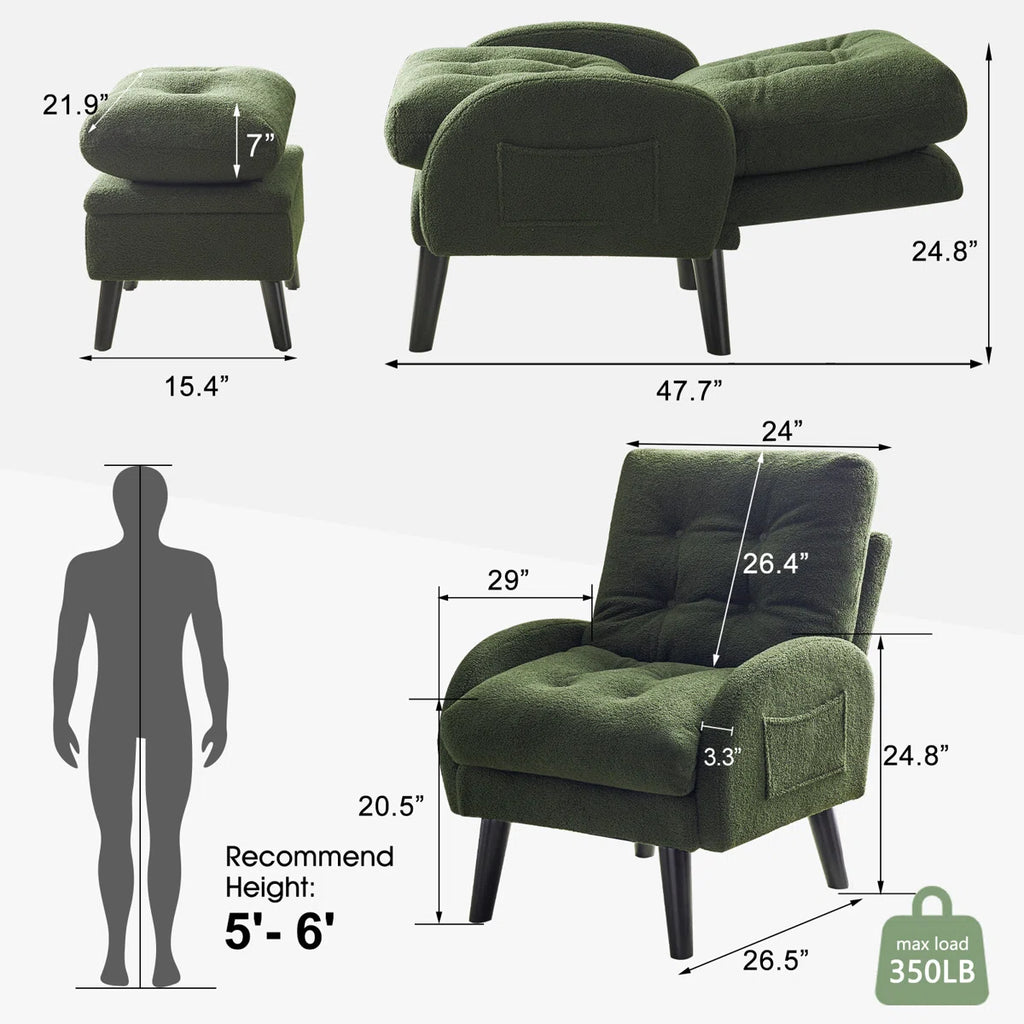 Katy Accent Chair With Foot Rest