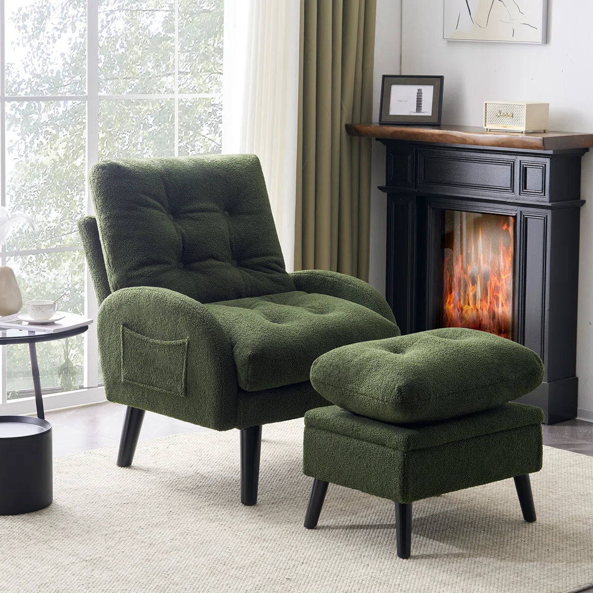 Katy Accent Chair With Foot Rest