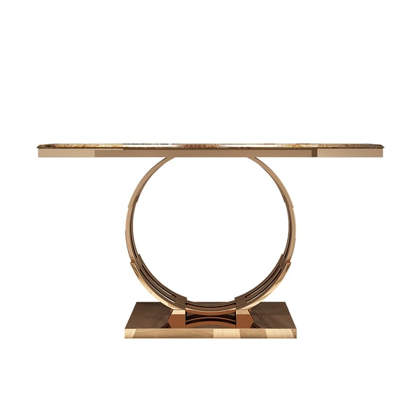 Golden Finish Console Table