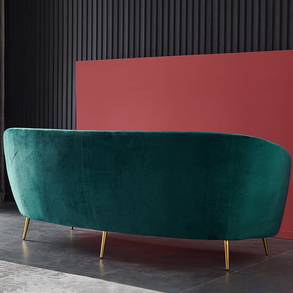 Kobe Elegance Curved Sofa In Rich Green