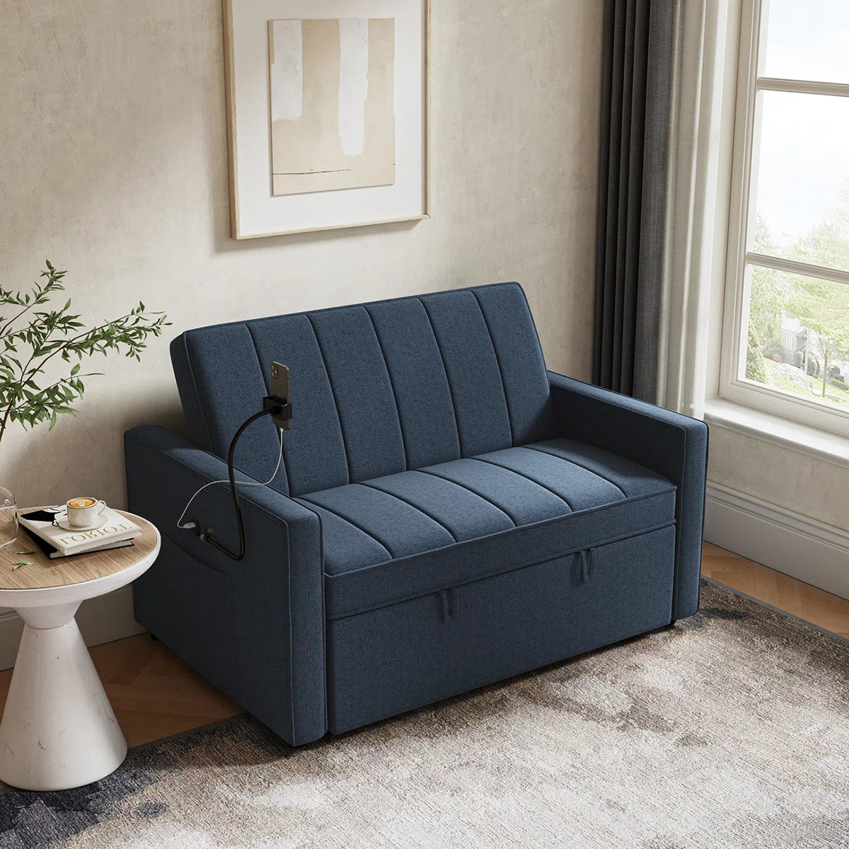 London Blue Sofa Cum Bed