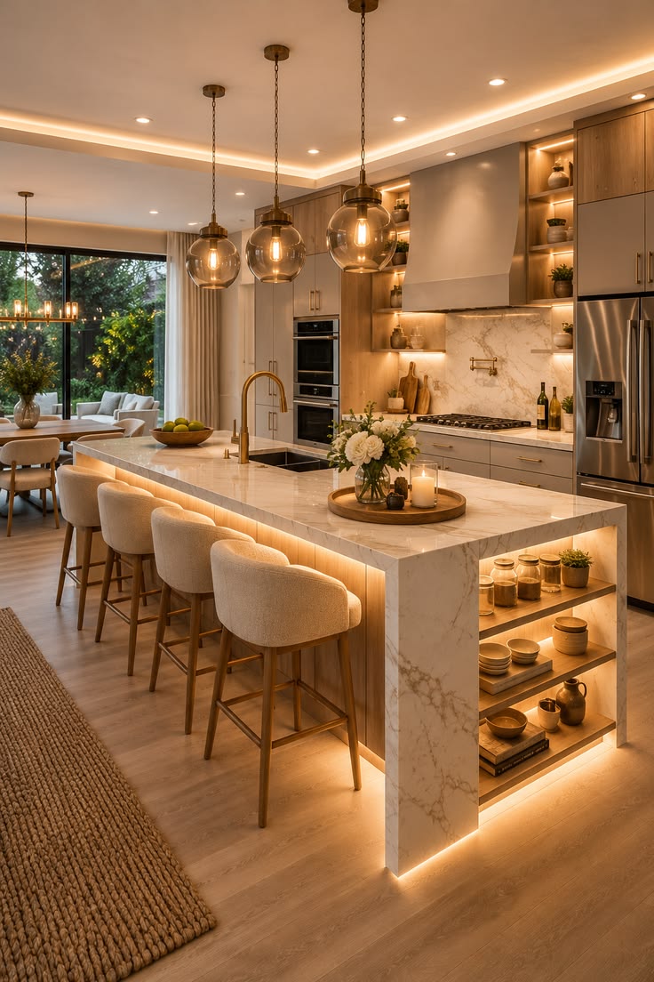 Modern Open-Concept Kitchen with Island