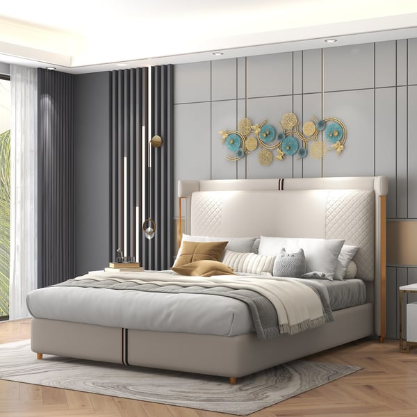 Jazzy Upholstered Bed with Storage