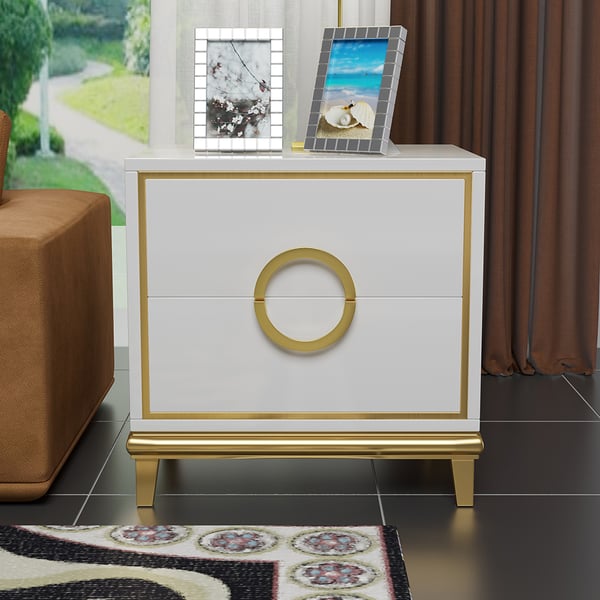 Roman Nordic Bad side Table with Golden Design