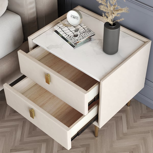 Tixo Bed Side Table With Golden Leg