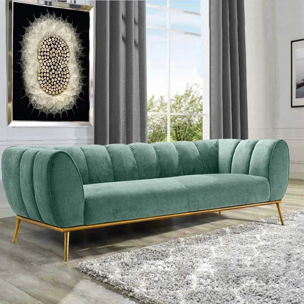 Florie Luxury Green Velvet Upholstery Sofa