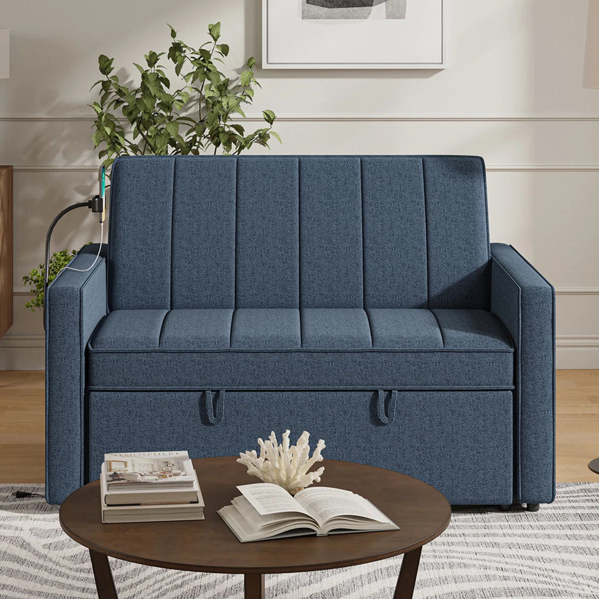 London Blue Sofa Cum Bed