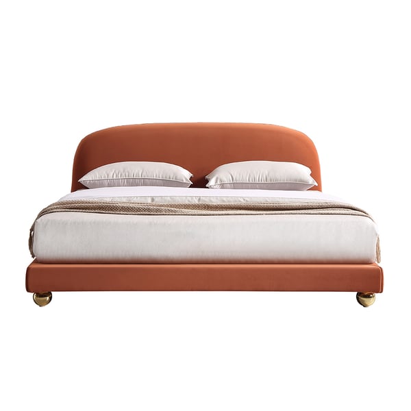 Glam Orange Bed In Rich Suede