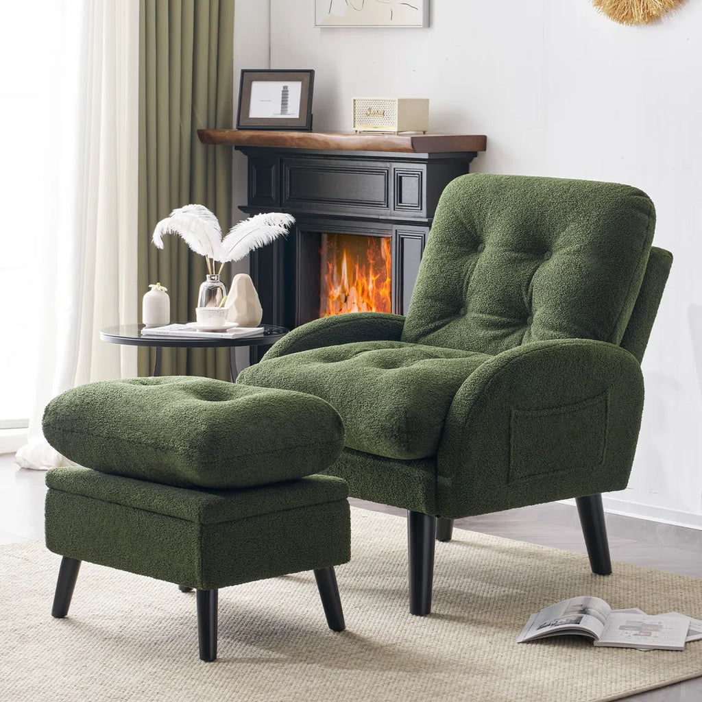 Katy Accent Chair With Foot Rest