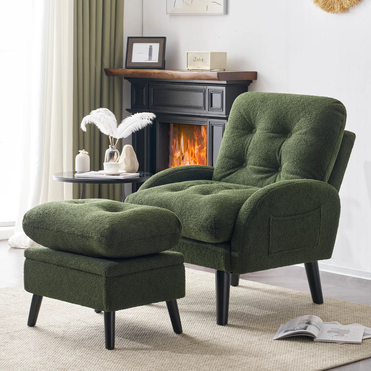 Katy Accent Chair With Foot Rest