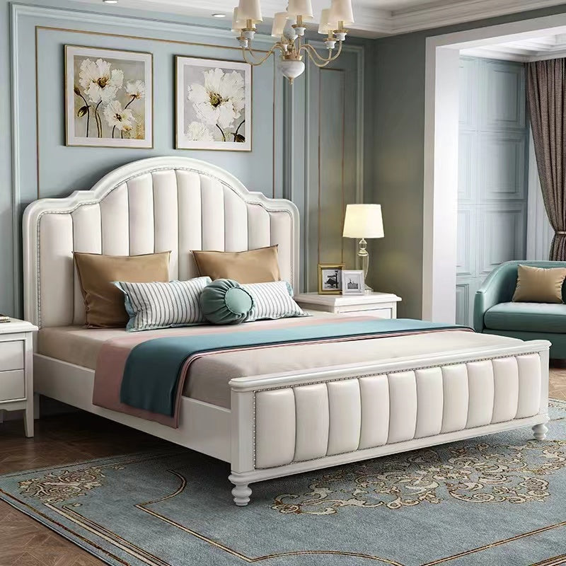 Snow Upholstery bed in white Leatherette