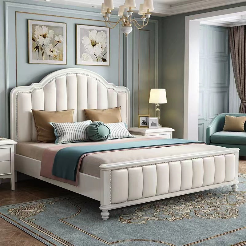 Snow Upholstery Bed In white Leatherette