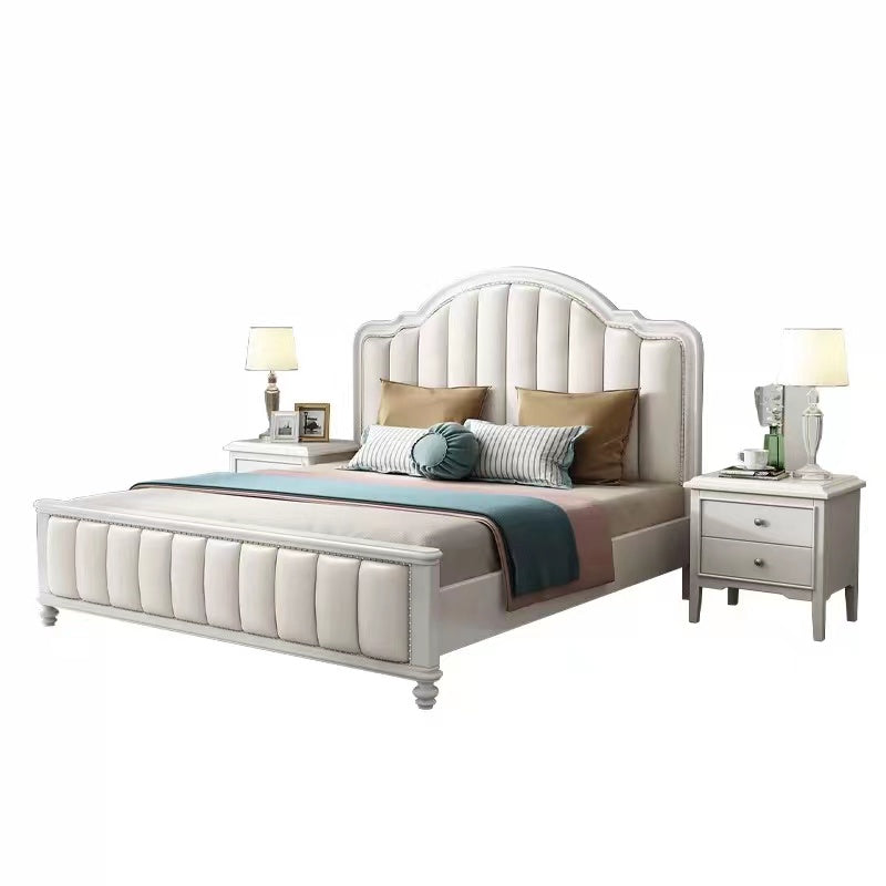 Snow Upholstery bed in white Leatherette