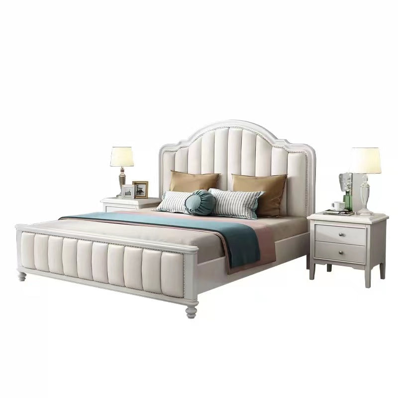 Snow Upholstery Bed In white Leatherette