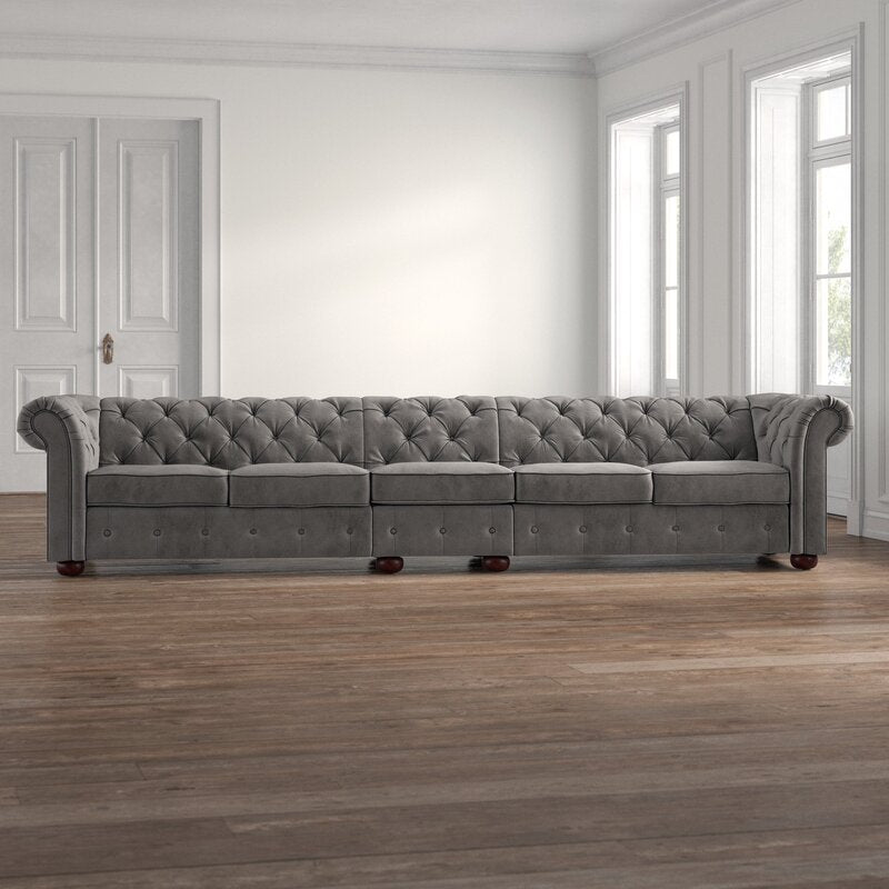 Rolex Chesterfield Suede Tufted Comfy Sofa