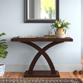 Walnut Polish Wooden Console Table