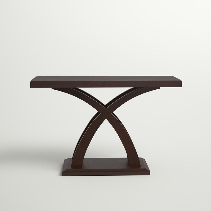 Walnut Polish Wooden Console Table