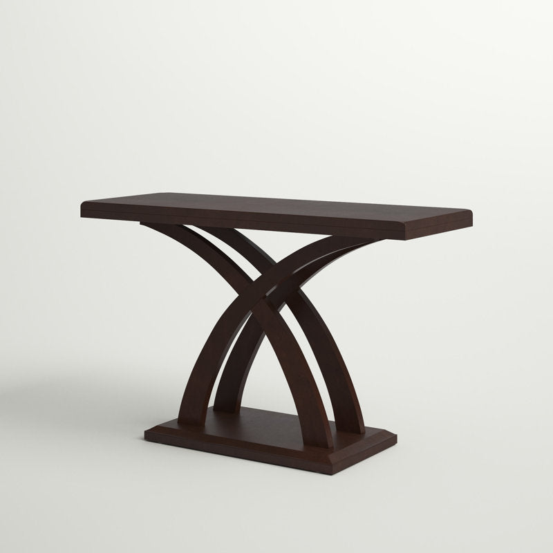 Walnut Polish Wooden Console Table