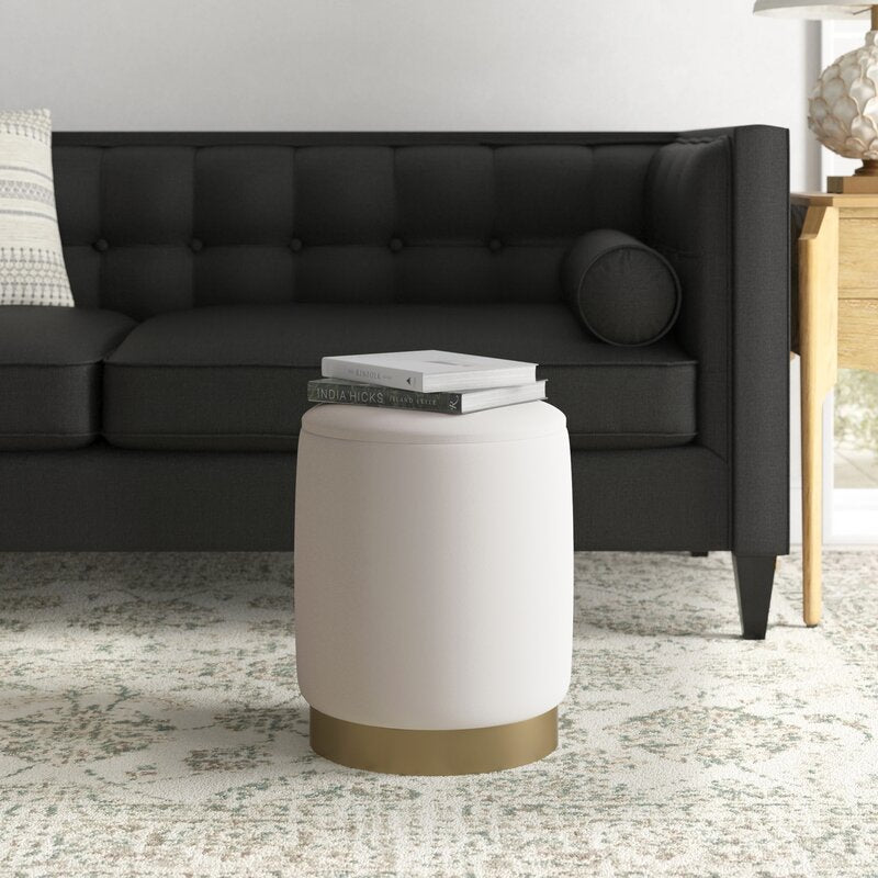 Milky White Ottoman With Storage