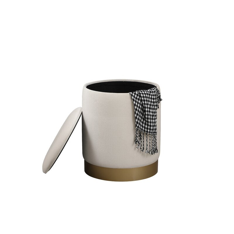 Milky White Ottoman With Storage