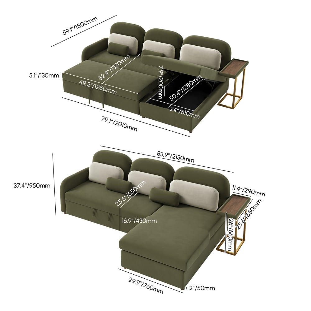 Hunt Green Sofa Cum Bed