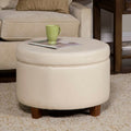 Lavish Ottoman With Storage And Wooden Leg