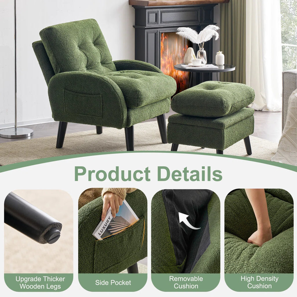 Katy Accent Chair With Foot Rest