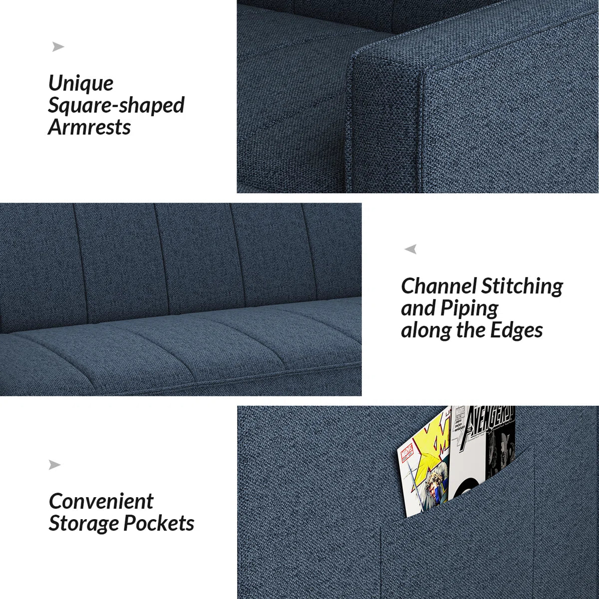 London Blue Sofa Cum Bed