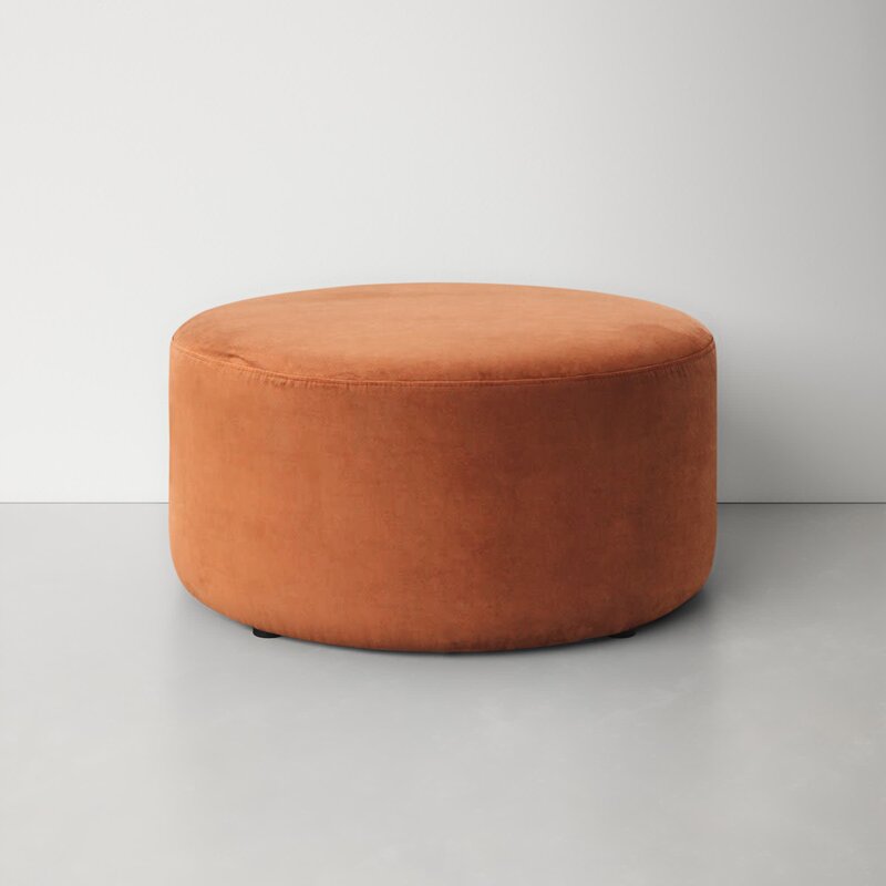 Love Orange Round Ottoman Pouf