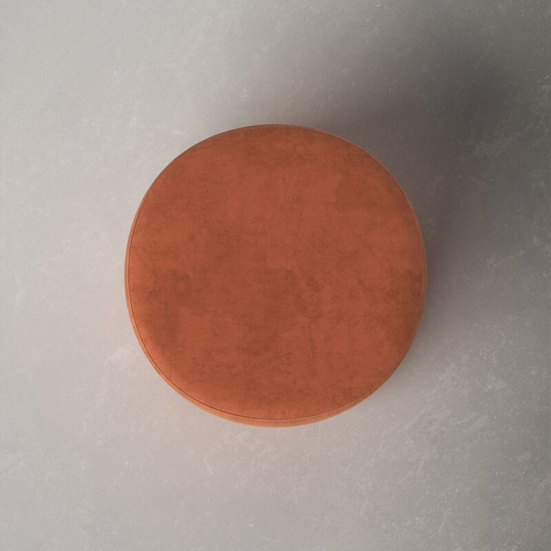 Love Orange Round Ottoman Pouf