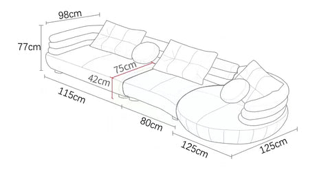 Aahed Kayo Coffee Curve Sofa