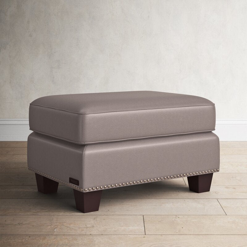 Rich Coffee Colour Ottoman Pouf With Wooden Legs