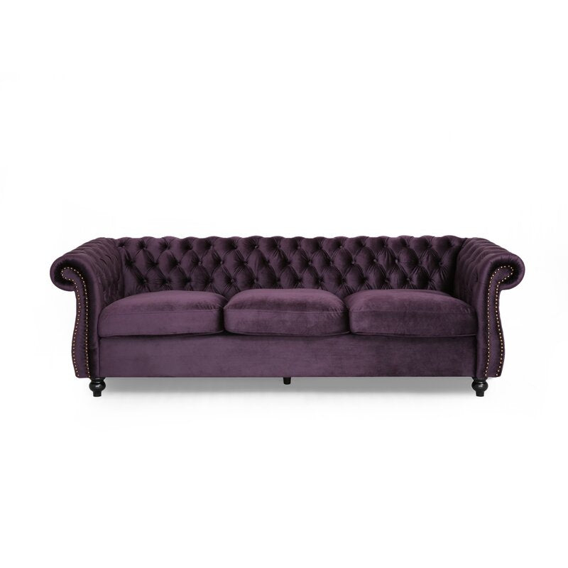 Plum Purple Three Seater Comfy Sofa