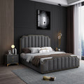 Vertical Tufting Upholstered Bed In Velvet