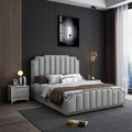 Vertical Tufting Upholstered Bed In Velvet